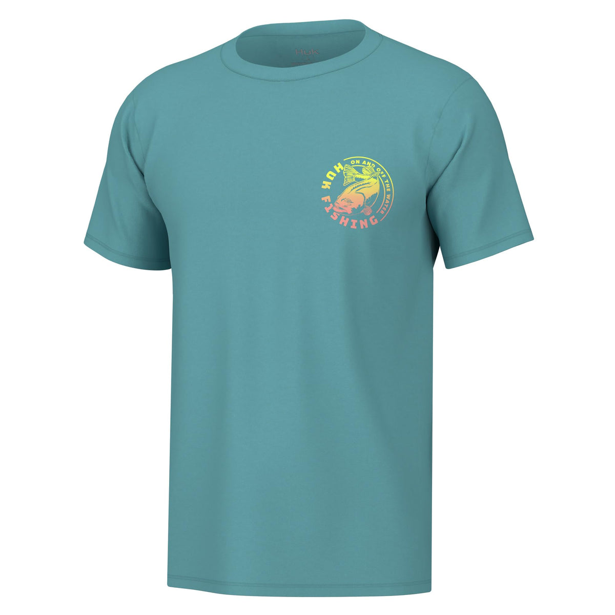 HUK Mens Fishing Graphic Tee, Performance Short Sleeve, Quick-Dry, Electric Bass - Marine Blue, XXX-Large
