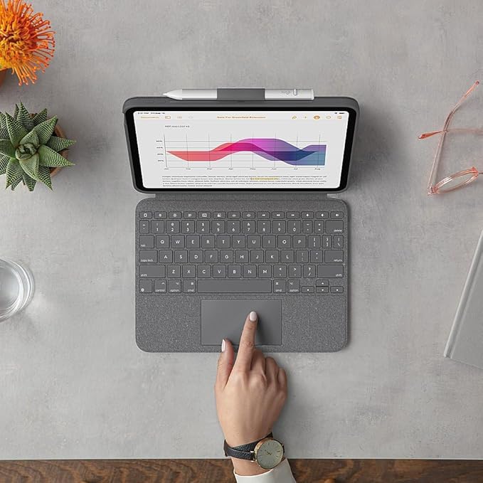 Logitech Combo Touch Detachable Keyboard Case for iPad (10th gen) - Oxford Grey