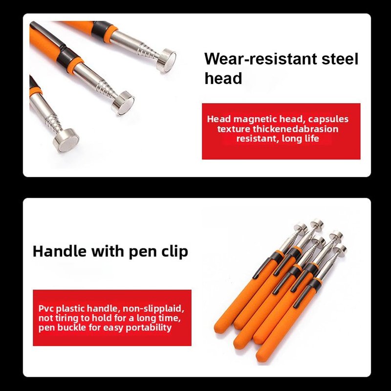 Telescoping Magnetic Pickup Tool with 8lb Pull Force, Telescoping 28 Inch Extendable Stick Gadget, Non-Slip Extendable Extra Strong Magnet Pickup Tool