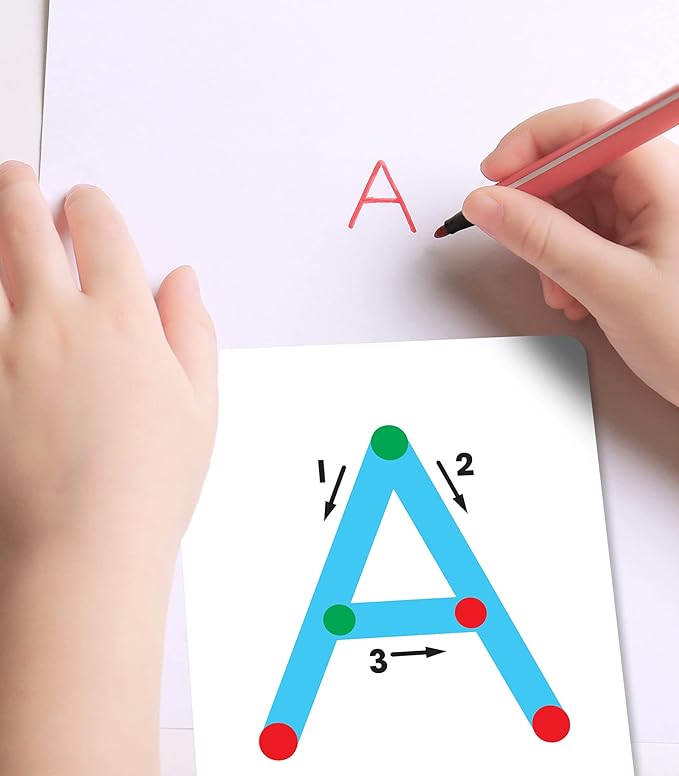 Key Education Textured Touch and Trace Alphabet Flash Cards, 26 Uppercase Letter Tracing Flashcards, ABC Preschool and Kindergarten Learning Activities