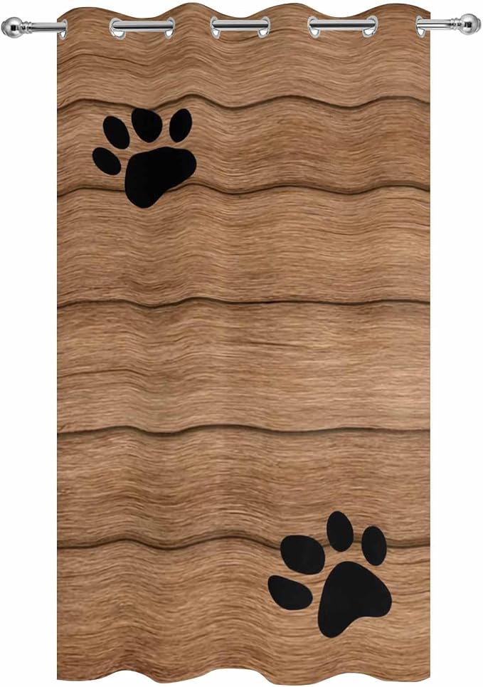 Wood Grain Outdoor Curtains for Patio Claws Animals Wooden Vintage Waterproof