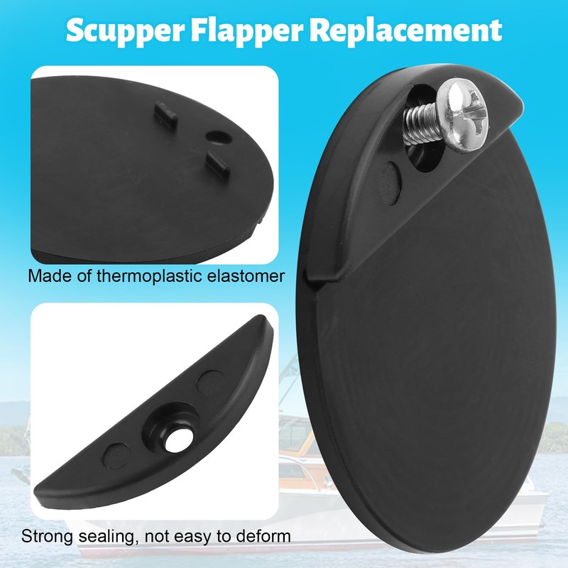 1-3/4" Boat Scupper Flapper Replacement - for Boats Stainless Steel and Plastic Thru Hull Scuppers Scupper Valves Repair Kit - 2 Pcs