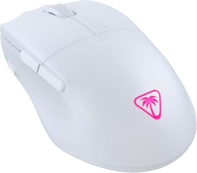 Turtle Beach Pure Air Wireless RGB Gaming Mouse, Ultra-Light 54g Ergonomic Design, 26000 DPI Optical Sensor, 125-Hour Rechargeable Battery, Dual Wireless + Bluetooth, Titan Optical Switches – White