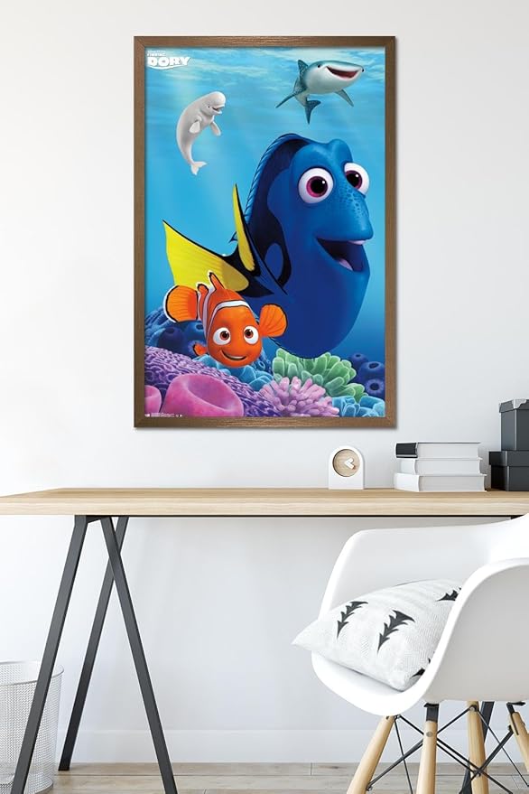 Trends International Disney Pixar Finding Dory - Dory Wall Poster, 22.375" x 34", Bronze Framed Version