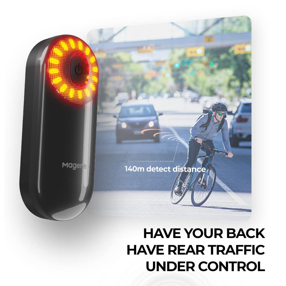 Magene L508 Bike Radar Tail Light, Smart Rear View Radar Taillight Compatible with Some Bike Computers and Watches, Support Magene Utility APP Display