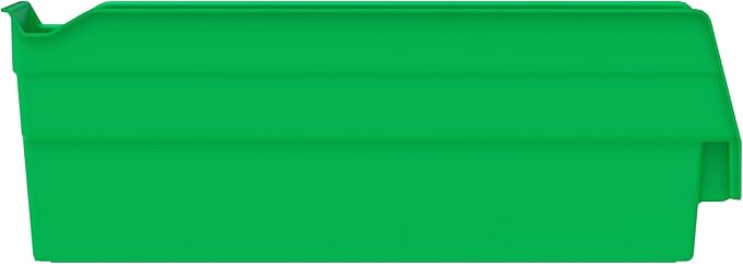 Akro-Mils 30110 Plastic Shelf Bins, Heavy Duty Storage Bins for Garage, Closet, and Drawer Organization, 12-Inch x 3-Inch x 4-Inch, Green, 24-Pack