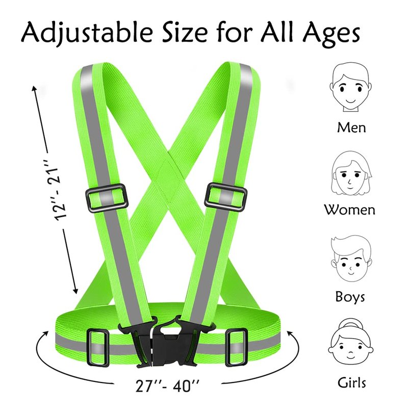 Fepdiu High Visibility Reflective Vest 2Pack Safety Vest Running Reflective Gear Adjustable Reflective Vest for Walking,Jogging,Hiking,Night Cycling