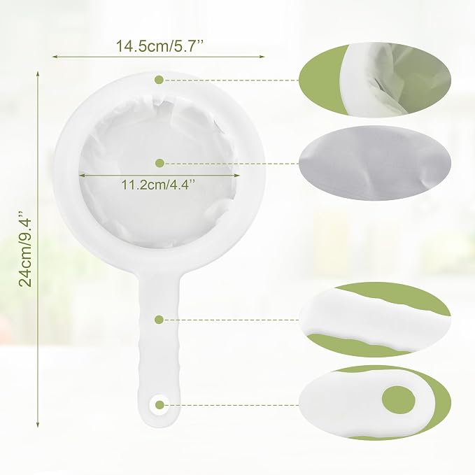 Quacc Nylon Fine Mesh Strainer Plastic Net Strainer 200 Mesh Kitchen Sieve