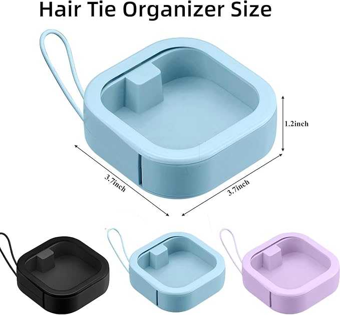 2pcs Hair Tie Organizer,Portable Travel Qtip Holder,Bathroom Storage Organizer Qtip Dispenser Cotton Swabs Dispenser Kids Hair Accessory Box with Lid for Bathroom,Desktop Organizer(2pcs Black&White)