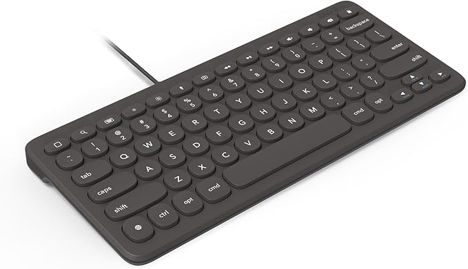 ZAGG Connect Keyboard 12C - Compact Type-C Wired Desktop Keyboard - Universal Compatibility with Windows, ChromeOS, Android, iOS, macOS, iPadOS - Optimized Typing Experience - Eco-Conscious Design