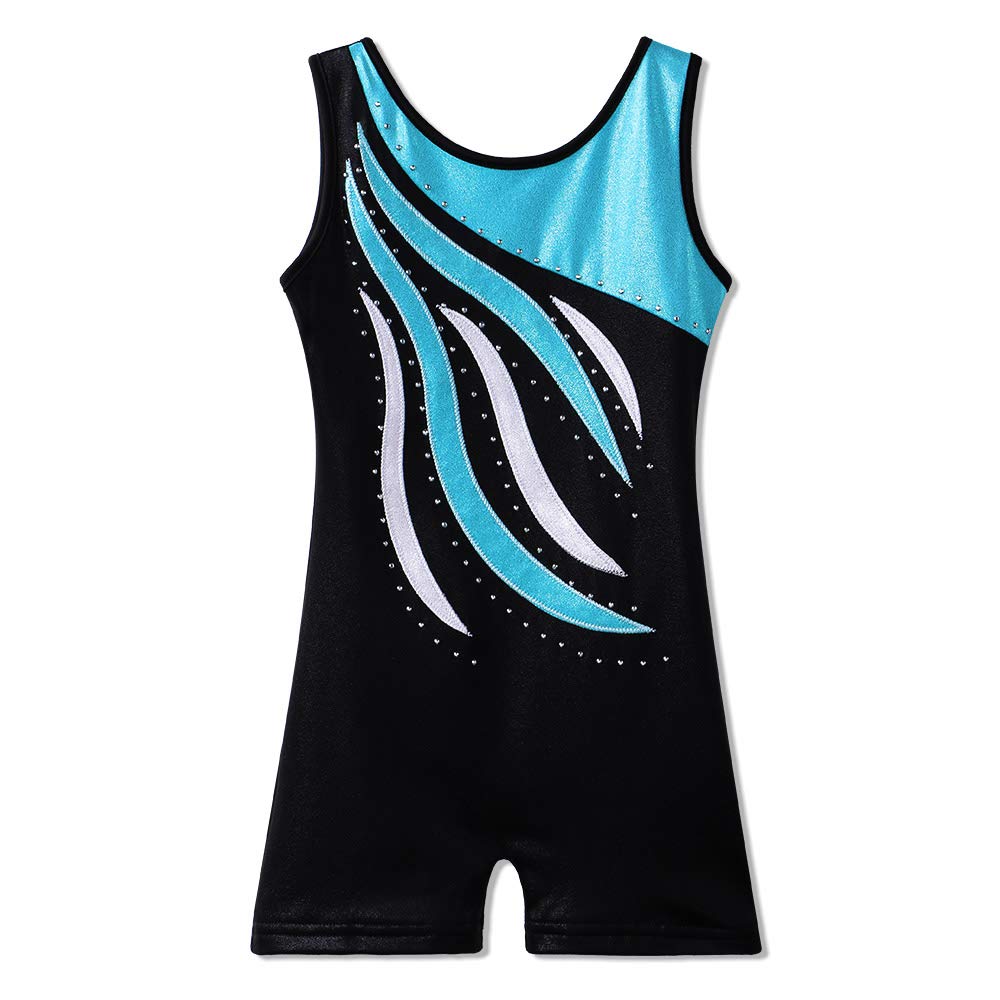Leotard for Girls Gymnastics Kids Embroidery Tank Biketards with Shorts