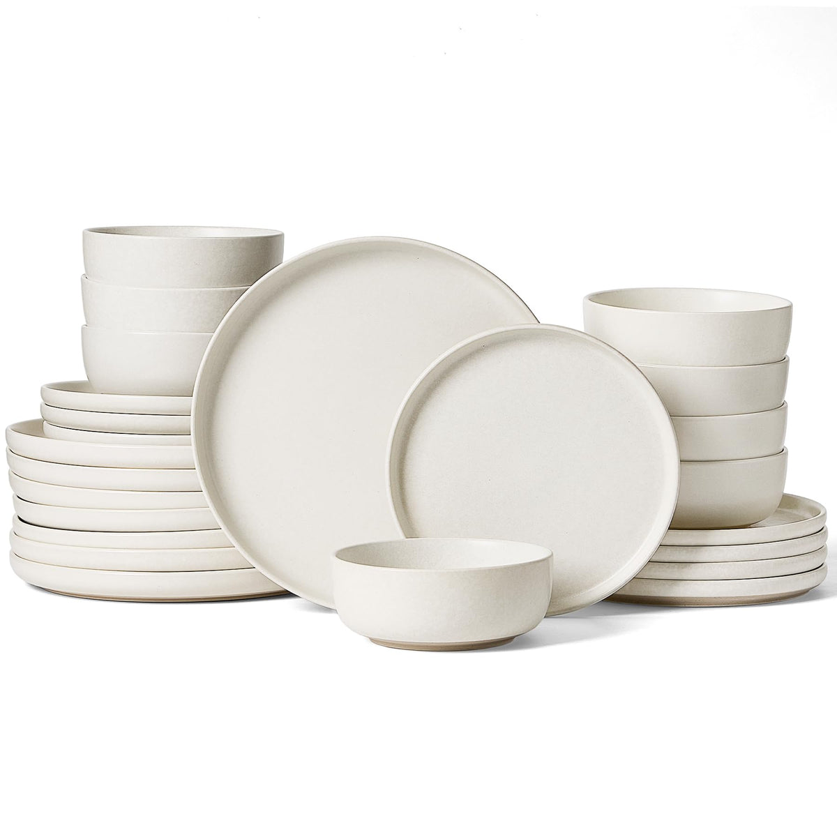 Famiware Milkyway 16-Piece Dinnerware Set with Mugs, Dark Gray