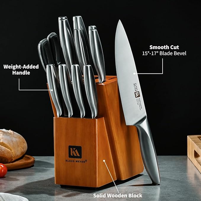Klaus Meyer Eisen 13 Piece Stainless Steel Kitchen Knife Set With Block
