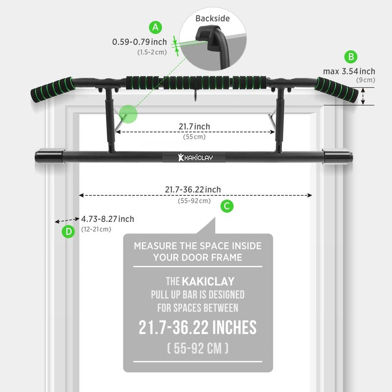 KAKICLAY Pull Up Bar for Doorway,2026 Upgrade Multi-Grip Hanging Bar for Home Gym, Max Capacity 440 lbs Multifunctional Portable Chin Up Bar - USA Original Patent, Designed, Shipped, Warranty