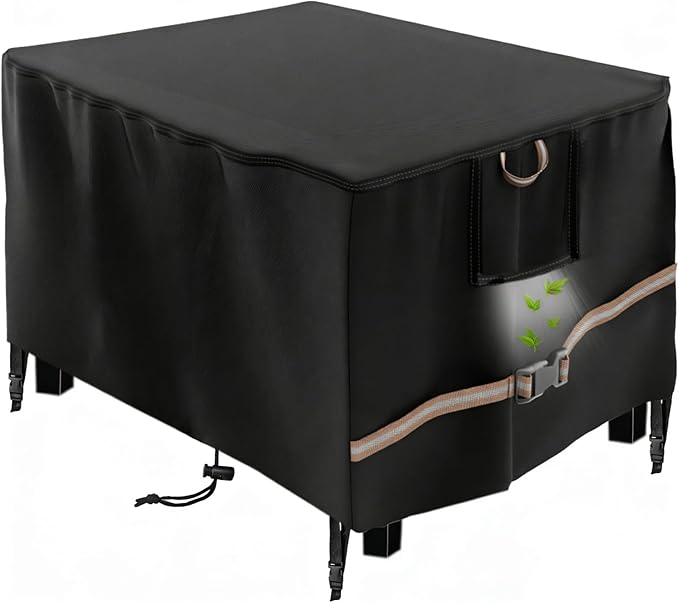 YOWDUTY Rectangular Propane Gas Fire Pit Table Cover 52x34x24, Waterproof Heavy Duty 600D Rectangle Outdoor Fireplace Cover 52 Inch, All-weather Protection For Patio Firepit Table 49-52 inch