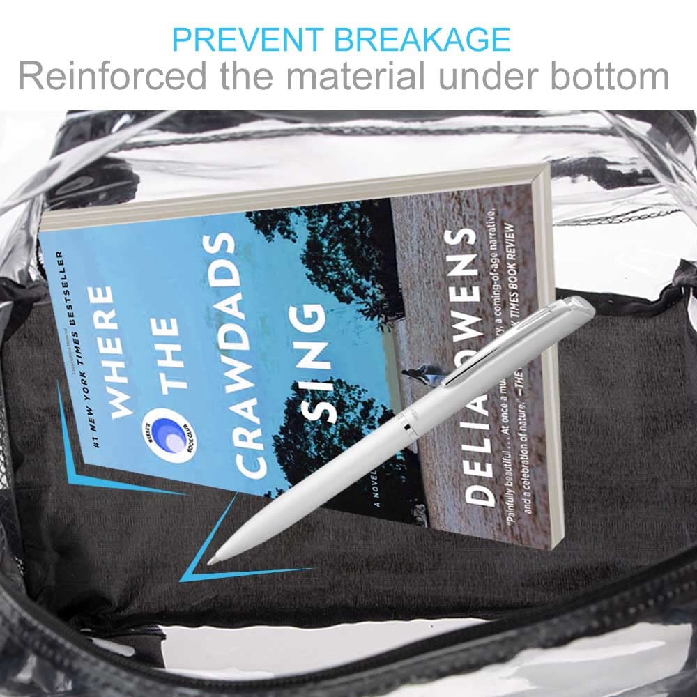 AGSDON Clear Sling Bag Stadium Approved, Small PVC Crossbody Shoulder Backpack, Casual Transparent Daypack - Black