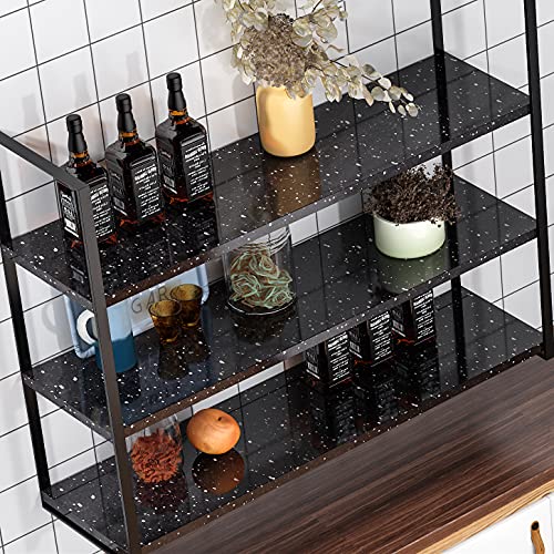 Livelynine Galaxy Black Granite Contact Paper for Countertops Waterproof Marble Countertop Peel and Stick Counter Top Covers Kitchen Wallpaper Self Adhesive Desk Vinyl Wrap Bathroom Sticker 15.8x78.8