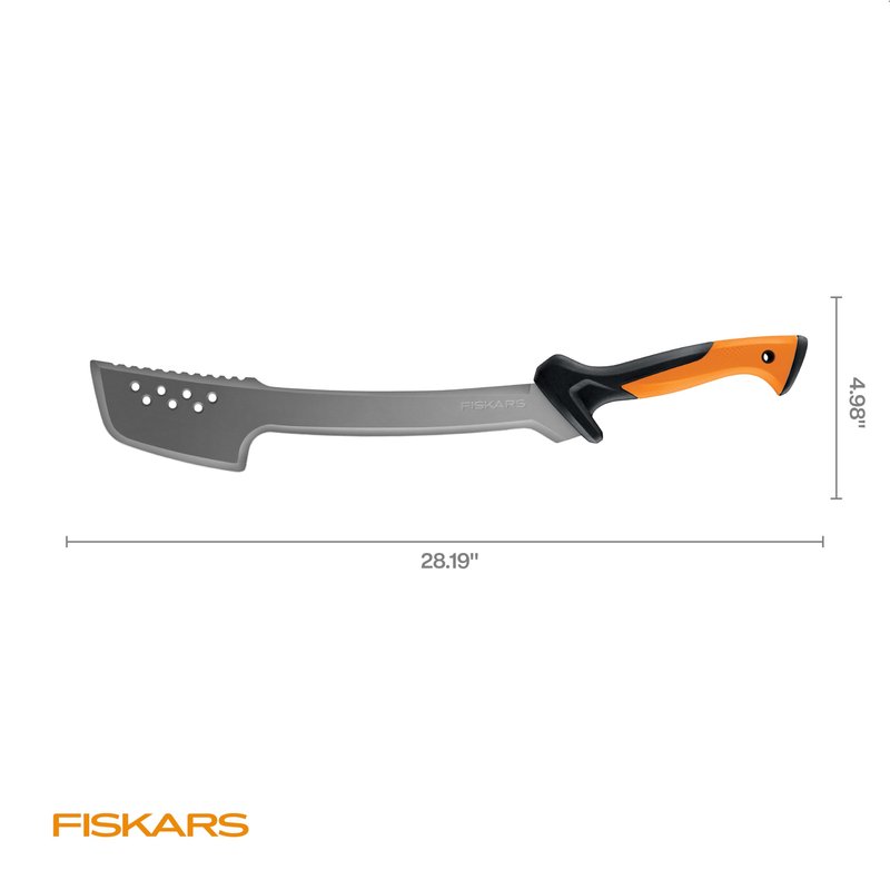 Fiskars Machete Knife, Machete For Cutting Trees, Heavy Duty, 18-Inch Bushcraft Axe Branch Cutter with Rust-Resistant and Low-Friction Blade Coating and Nylon Sheath