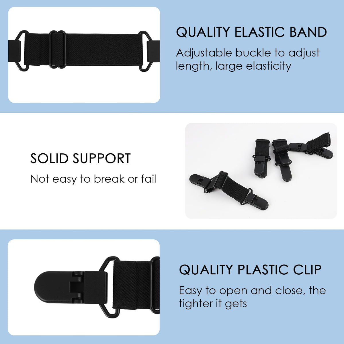RJLCTH 4 Pcs Adjustable Motorcycle Boot Straps, Black Cowboy Boot Straps with Clips for Jeans, Mules Clogs Footbed Cork Platform Slipper Suede Leather Mules Shoes Potato Boot Sandals