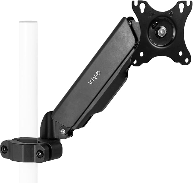VIVO Universal Full Motion Pneumatic Pole Mount Arm for 17 to 32 inch Monitor Screen, 75mm and 100mm VESA Plate, Black, MOUNT-POLE05A