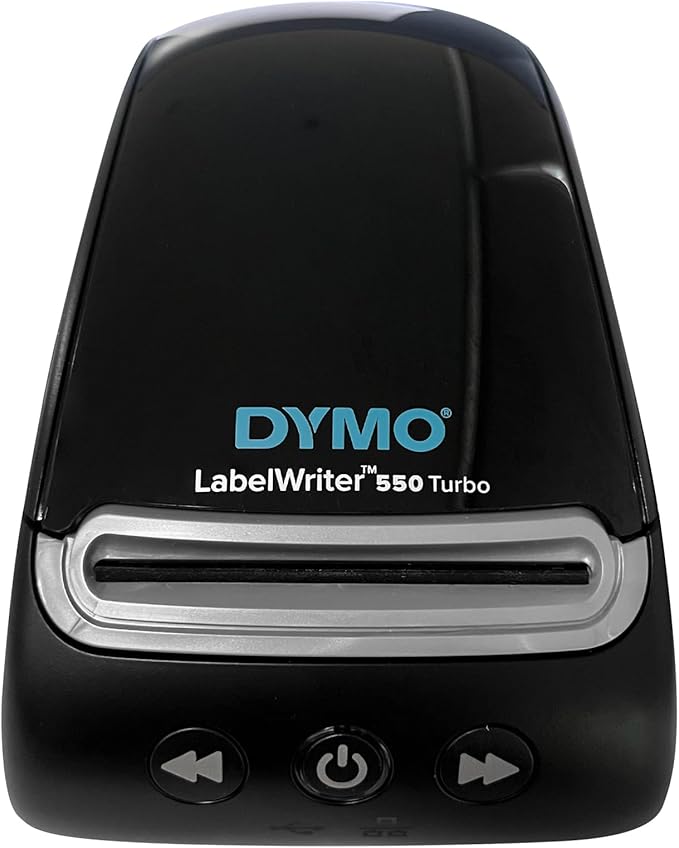 DYMO LabelWriter 550 Turbo Direct Thermal Label Maker - USB and LAN Connectivity Monochrome Label Printer - 300 dpi, Print up to 90 Labels Per Minute, Auto Label Recognition - BROAGE Printer_Cable
