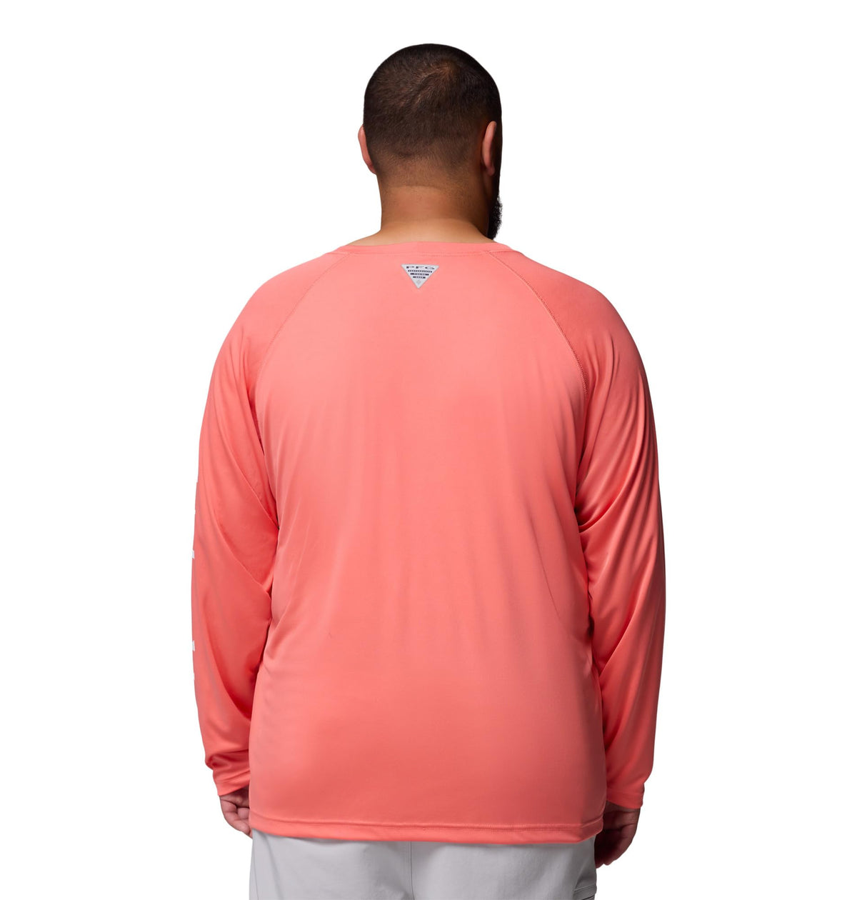Columbia Men's PFG Terminal Tackle Long Sleeve Fishing Shirt, Melonade/White Logo, Large