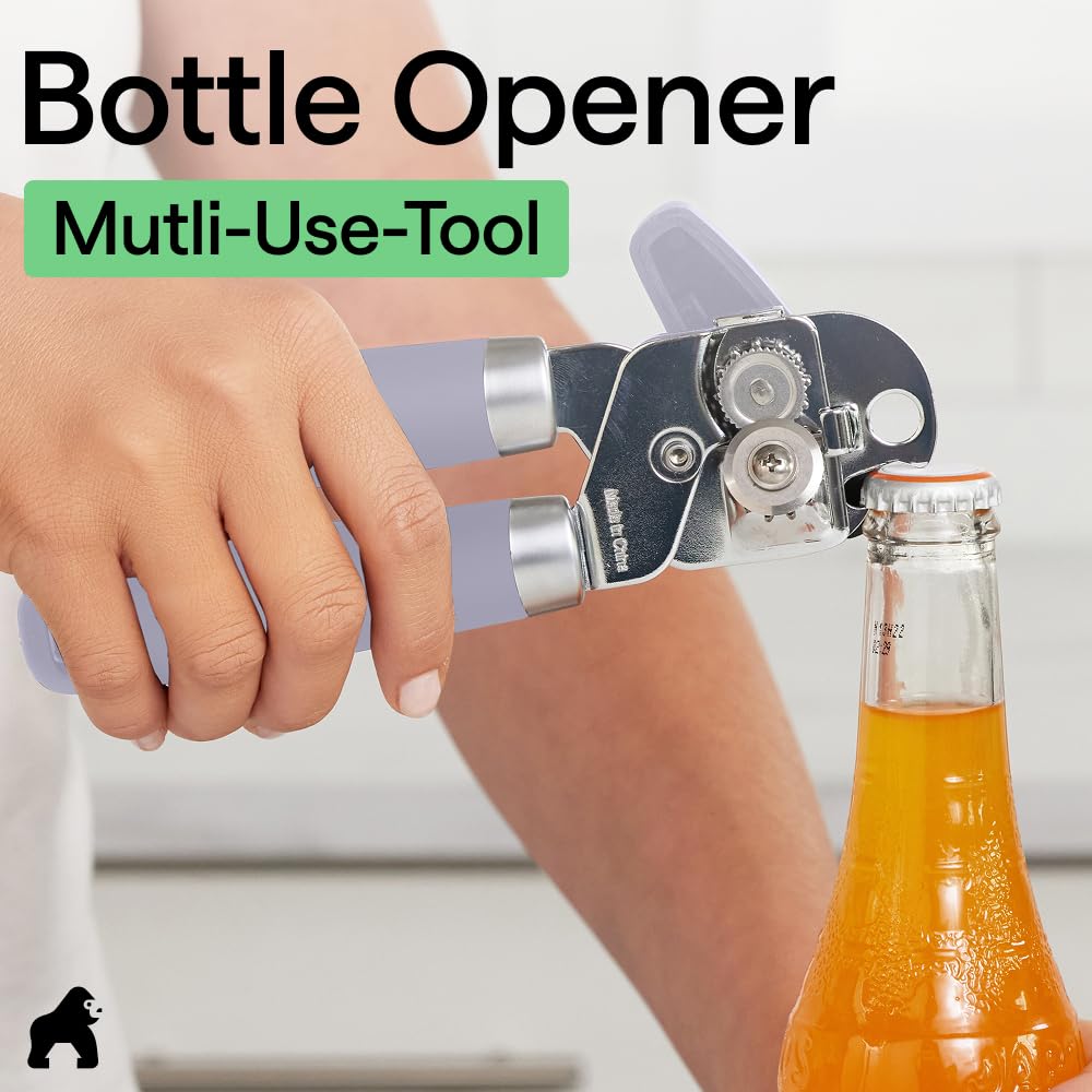 GORILLA GRIP Original Model Stainless Steel Manual Can Opener, Lavender