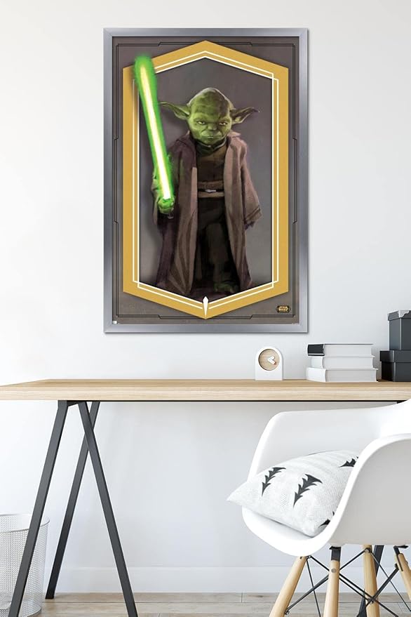 Trends International Star Wars: The High Republic - Yoda Wall Poster, 22.375" x 34", Silver Framed Version