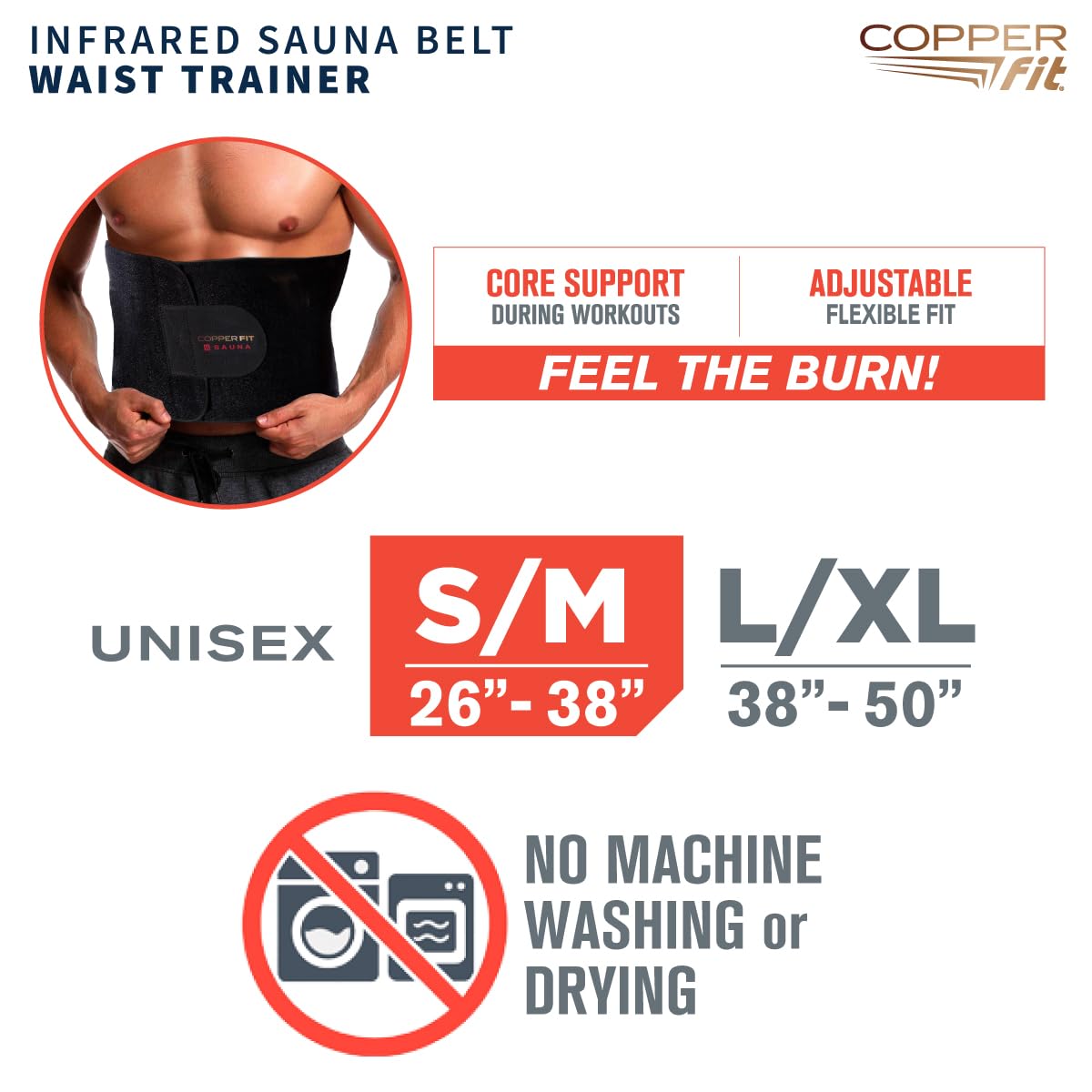 Copper Fit Infrared Sauna Belt – L/XL