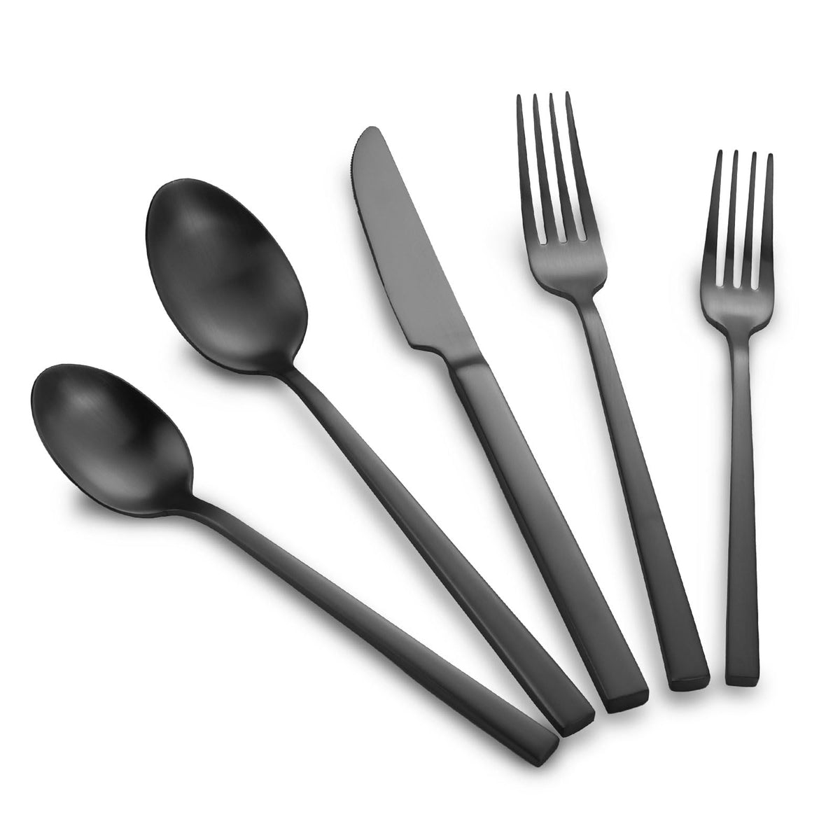 Kelenfer Gold Flatware Set Round Hammered Handle 20 Pieces Service for 4