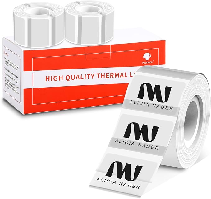 [3x230 pcs] Phomemo Thermal Label, 3 Rolls 1.57''x1.18'' (40x30mm) M110 M100 M220 M221 M120 M200,Transparent, 230 Labels/Roll, Multi-Purpose Adhesive Thermal Phomemo Original Label