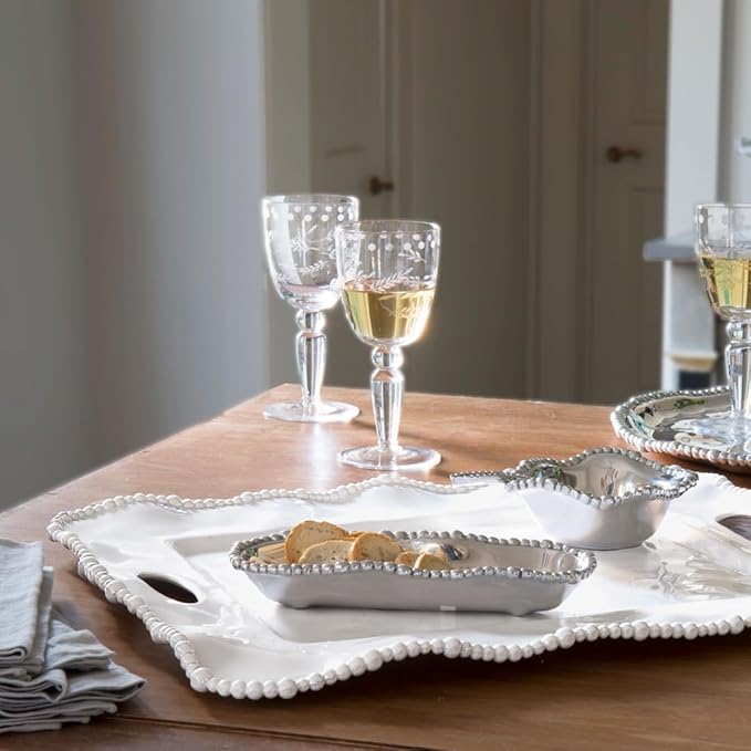 Beatriz Ball Alegria Rectangular Tray with Handles, White
