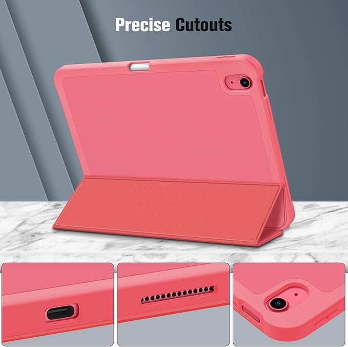 Fintie SlimShell Case for iPad (A16) 11th Generation 11 Inch (2025), iPad 10th Generation 10.9 Inch (2022) - Flexible Soft TPU Stand Back Cover with Pencil Holder, Pink
