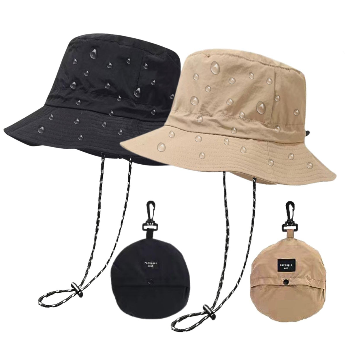 Waterproof Bucket Rain Hat for Women,Foldable Outdoor UV Protection Sun Hats and Quick Dry Boonie Hat