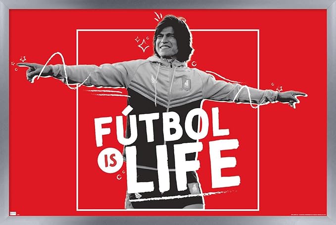Ted Lasso - Futbol is Life Wall Poster, 34L" x 22.4W", Silver Framed Version