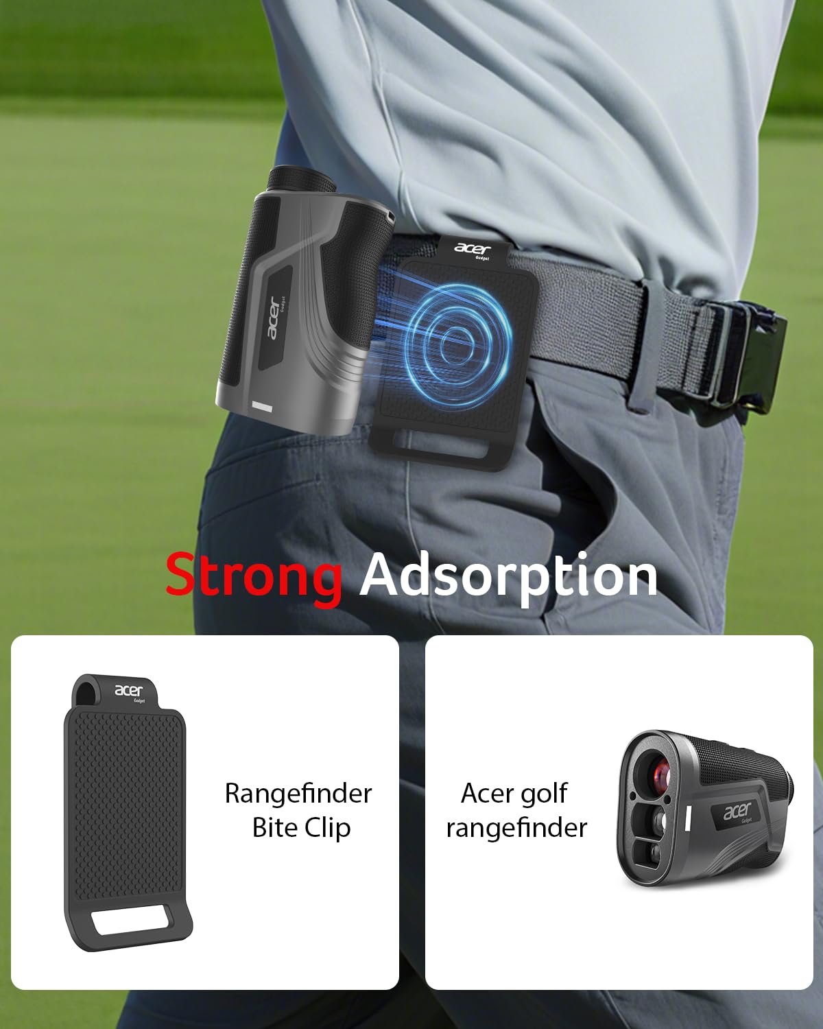 Acer Gadget Magnetic Belt Clip Compatible for Golf Laser Rangefinders, Golf Accessories, Black