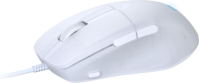 Turtle Beach Pure SEL Wired RGB Gaming Mouse, Ultra-Light 49g Ergonomic Design, 8000 DPI Optical Sensor, Mechanical Switches, Pretension System, Pure PTFE Glides, AIMO RGB Lighting – White