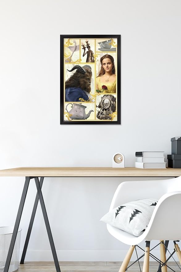 Trends International Disney Beauty And The Beast - Group Wall Poster, 14.725" x 22.375", Black Framed Version