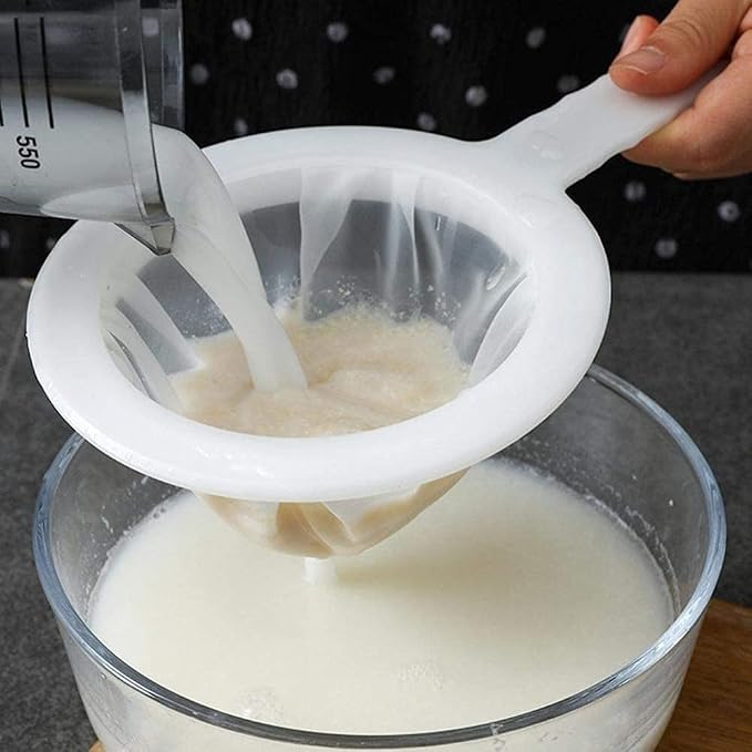 Kitchen Ultra-Fine Nylon Mesh Strainer Plastic Sieve Fine Mesh Filter Spoon