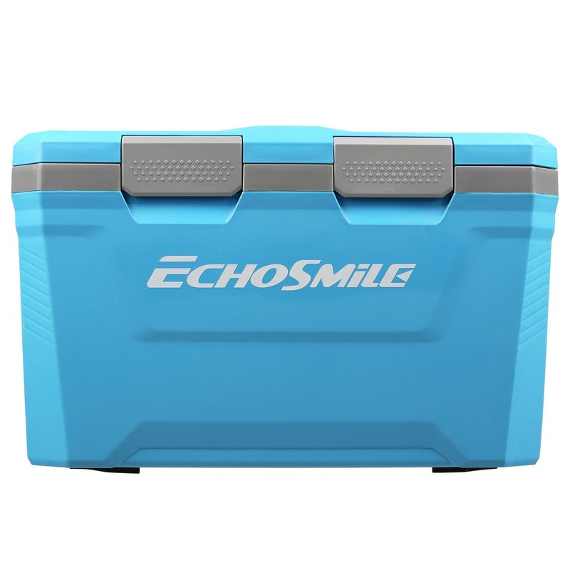 EchoSmile 35 Quart Insulated Cooler, Outdoor Portable Hard Cooler Ice Chest Box w/ 2 Cup Holders, Drain Plug, Bottle Opener, 3-Day Ice Retention for Camping, Beach, and Picnic,Blue