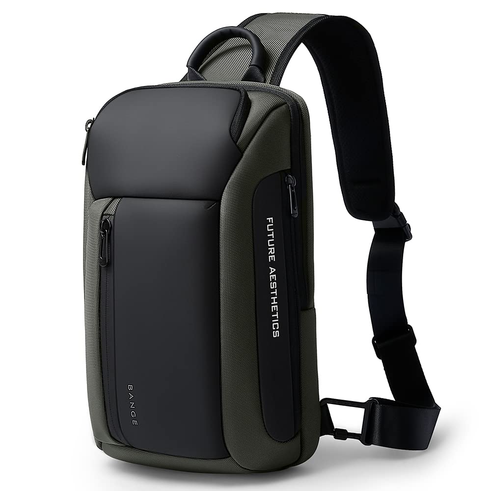 BANGE Men's Sling Bag, Waterproof Men's Chest Bag Shoulder bags Crossbody Sling Backpack for Men…