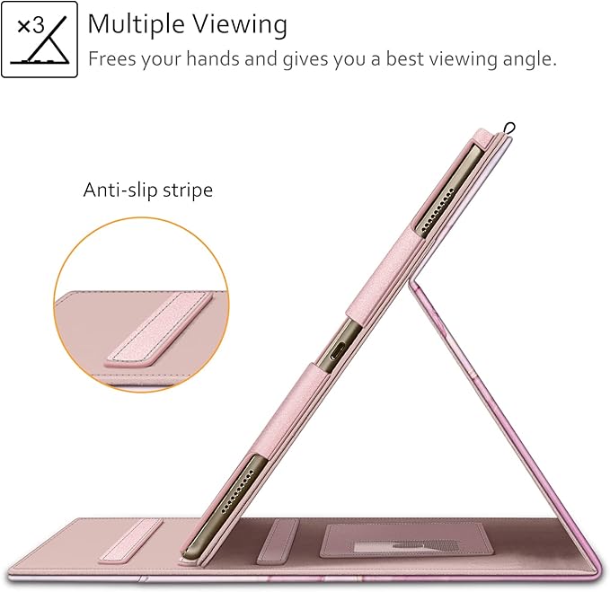 Fintie Multi-Angle Case, 2017/2015 iPad Pro 12.9 inch (Old Model) 1st & 2nd Gen Case - [Corner Protection] Folio Stand Cover with Pencil Holder & Pocket, Auto Wake/Sleep, Dreamy Marble