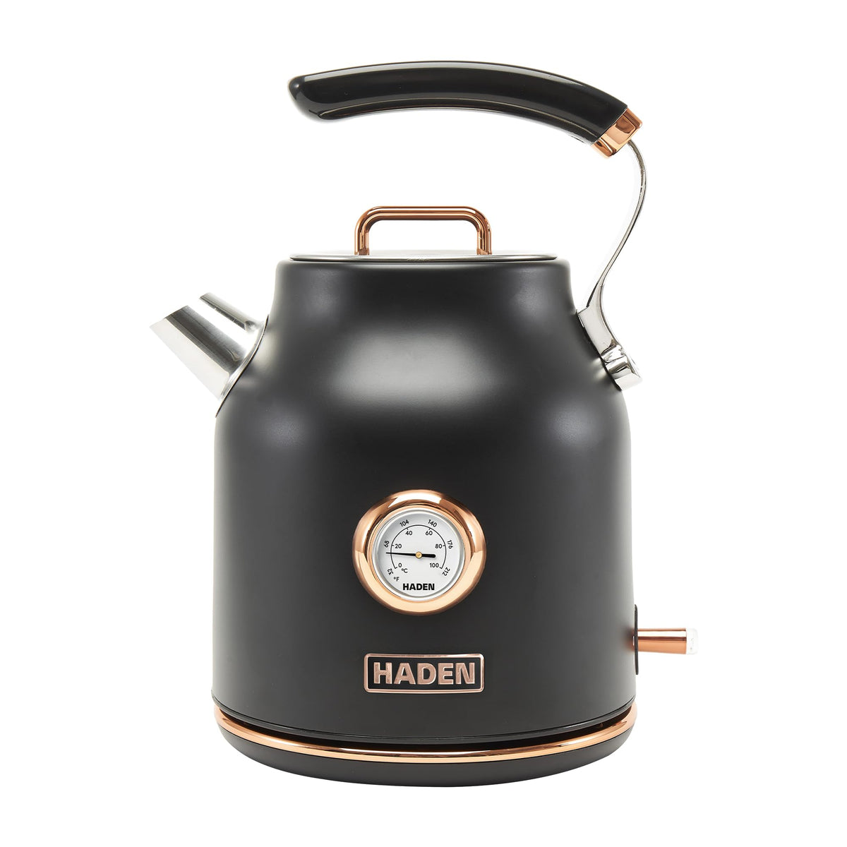 Haden Dorset Stainless Steel Electric Kettle, Black & Copper, 1.7 Liter