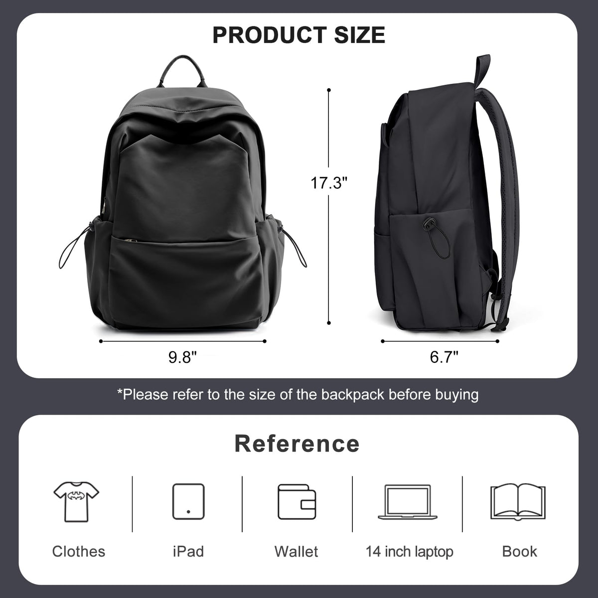 Backpacks For School Bag School Backpack For College Backpacks Bookbag For Women Waterproof Gym Backpack For Men Book Bags Small Simple Backpack Grey