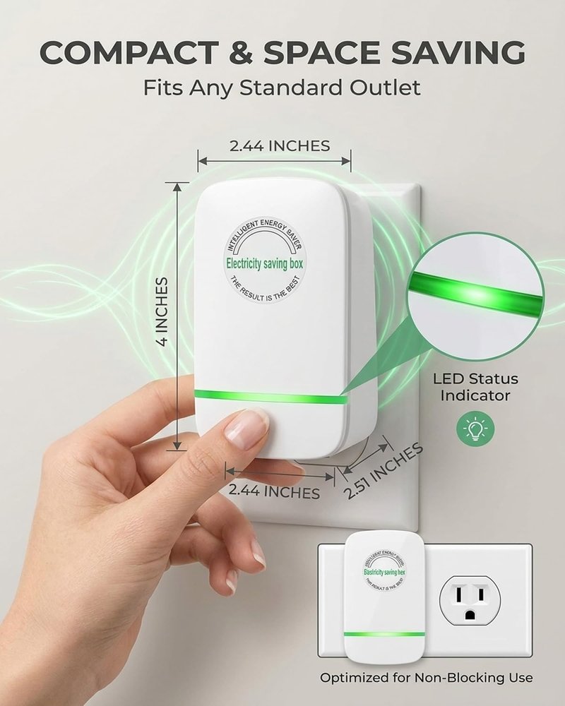 Electricity Saving Box Energy Power Savings Device to Reduce Electric Bill Power Energy Electricity Factor Saver Smart Intelligent Plug in Home Office Surge Protector Strips Voltage Outlet