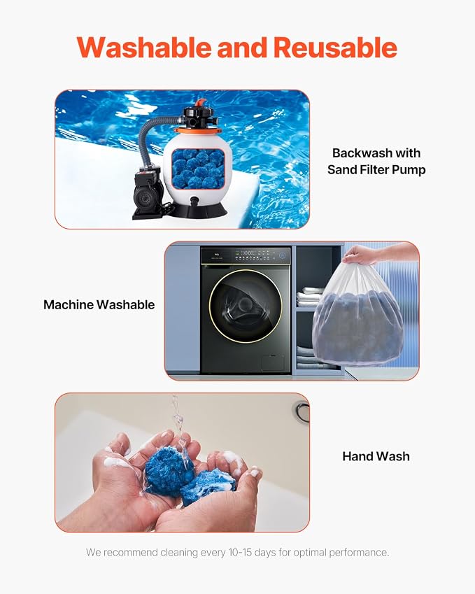 VEVOR Pool Filter Balls for Sand Filter, 4 lbs, Filter Balls Replace Pool