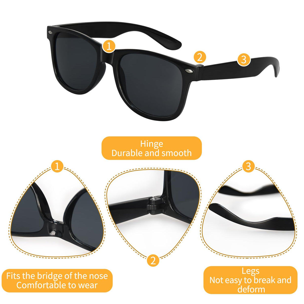 Mdvora 3/6/12/24pcsKids Sunglasses Set, Toddler Sunglasses, for Outdoor(Set B, 3pcs)
