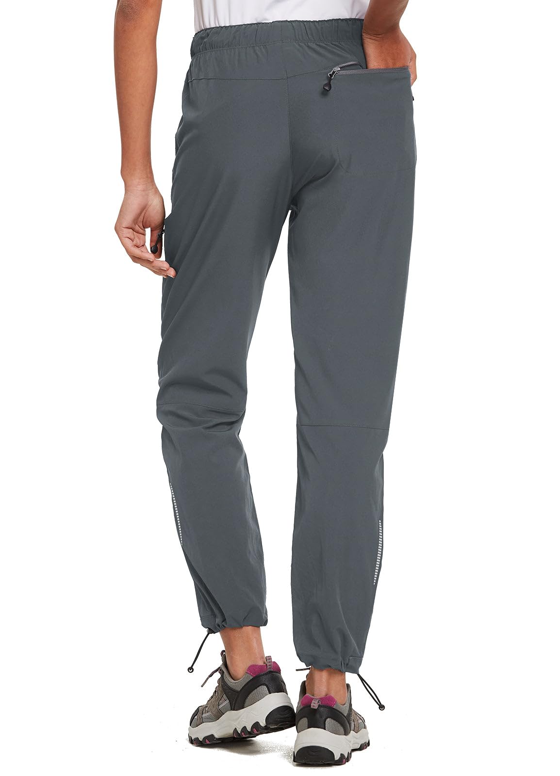 baleaf Travel Pants Women Hiking Long Tall Lightweight Quick Dry Water Resistant Cargo Pants 31'' Dark Gray Size M