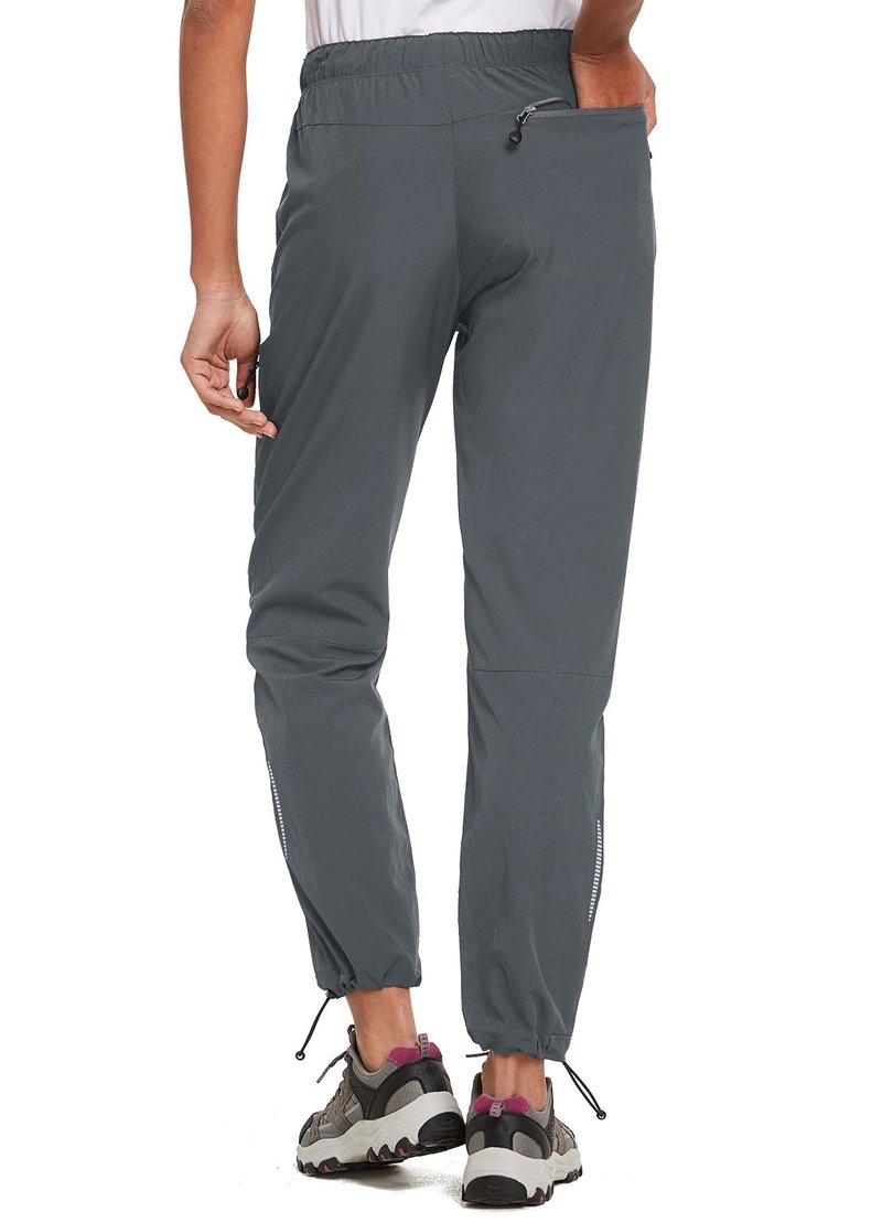 baleaf Women's Hiking Pants Quick Dry Lightweight Water Resistant Stretch Cargo Pants with Zipper Pockets Travel Camping 29''-deep Gray L