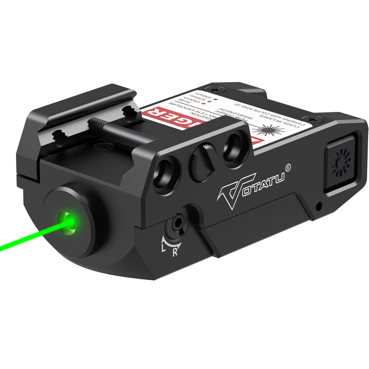 Votatu H3L-G Green Laser Sight, Aluminum Ultra Low Profile Picatinny Mount Green Dot Sight, Strobe Mode Available, Magnetic USB Rechargeable and Ambidextrous Control